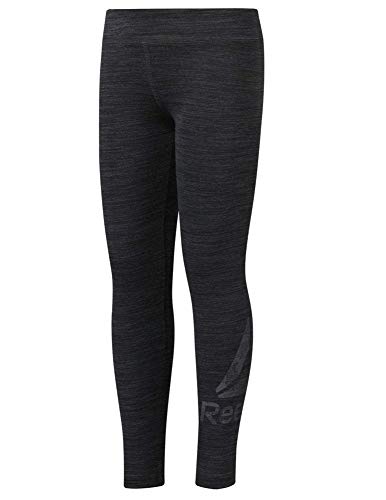 Reebok G Elem Marb Mel Legging Mallas, Niñas, Negro, L