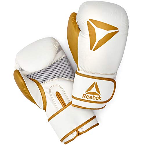 Reebok Guantes de Boxeo - Oro/Blanco, 12 oz