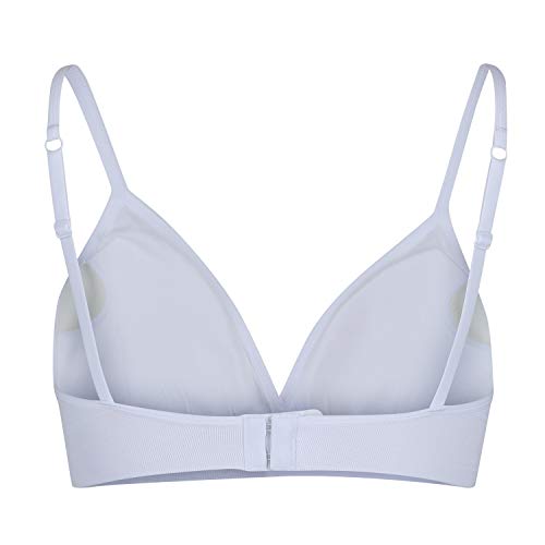 Reebok Justine Sujetador sin Costuras, Mujer, Blanco, Large