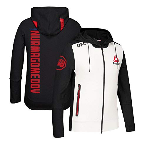 Reebok Khabib Nurmagomedov UFC - Sudadera con Capucha y Cremallera Completa Oficial, Color Negro, XXL, Negro