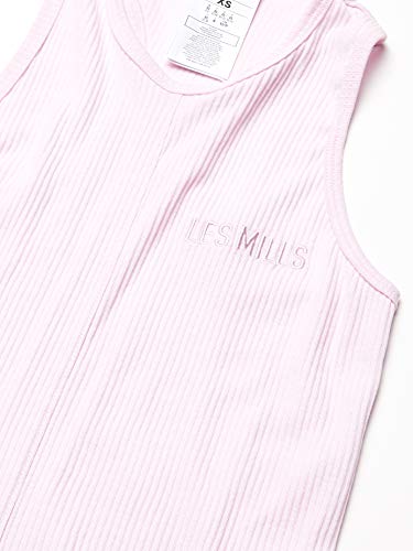 Reebok Les Mills Rib Tank Camiseta de Tirantes Anchos, Pixel Rosa, XXS para Mujer