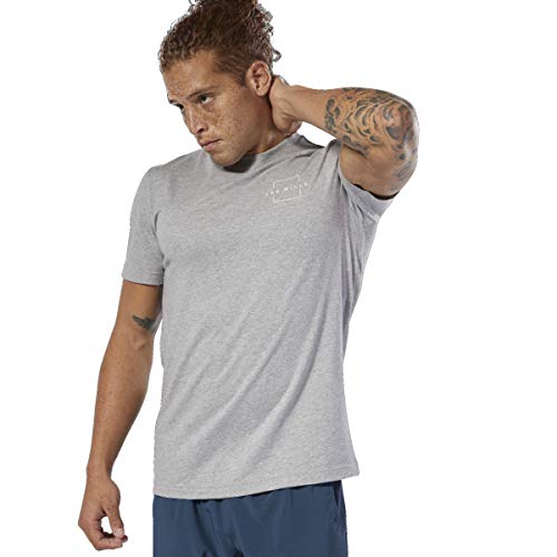 Reebok Les Mills tee Manga Corta, Gris, Extra-Small para Mujer