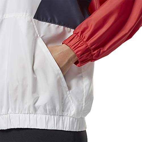 Reebok Linear Logo Windbreaker Chaqueta, Mujer, Blanco, L