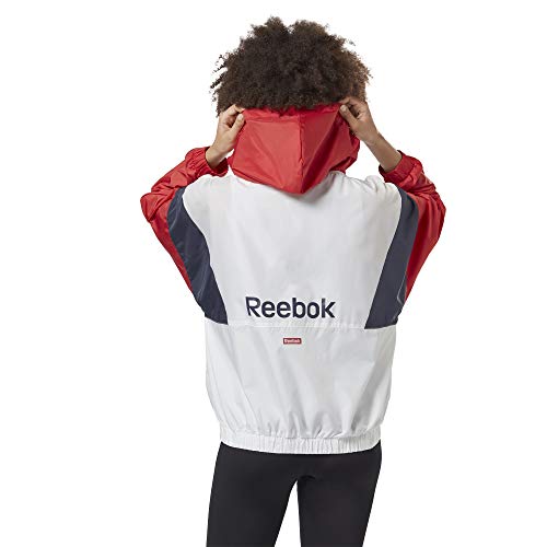 Reebok Linear Logo Windbreaker Chaqueta, Mujer, Blanco, L