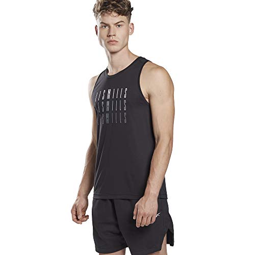 Reebok LM Graphic Tank Camiseta, Hombre, Negro, XL