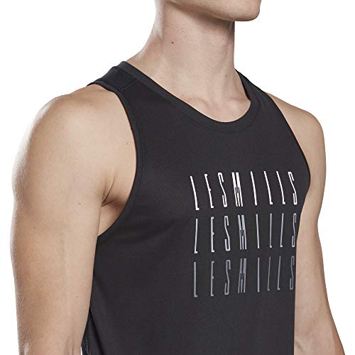 Reebok LM Graphic Tank Camiseta, Hombre, Negro, XL