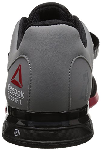 Reebok Men's Crossfit Lifter 2.0 Training Shoe, Black/Flat Grey/Excellent Red, 11.5 M US