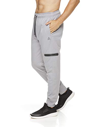 Reebok Men's Jogger Running Pants with Zipper Pockets - Athletic Workout Sweatpants
