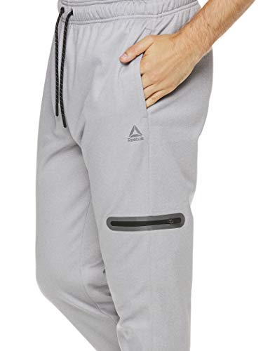 Reebok Men's Jogger Running Pants with Zipper Pockets - Athletic Workout Sweatpants
