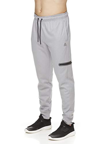 Reebok Men's Jogger Running Pants with Zipper Pockets - Athletic Workout Sweatpants