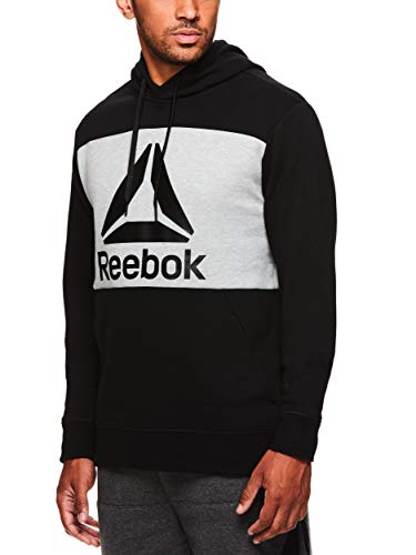 Reebok Men's Performance Pullover Hoodie - Graphic Hooded Activewear Sweatshirt