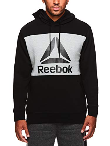 Reebok Men's Performance Pullover Hoodie - Graphic Hooded Activewear Sweatshirt