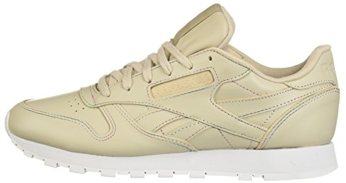 Reebok Mujeres Classic Leather Bajos & Medios Cordon Zapatos para Correr, Space Dye-Parchment/Spirit, Talla 10