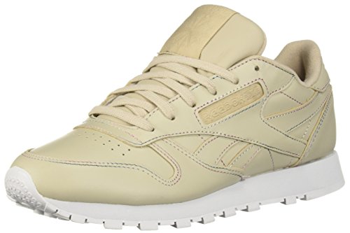 Reebok Mujeres Classic Leather Bajos & Medios Cordon Zapatos para Correr, Space Dye-Parchment/Spirit, Talla 10