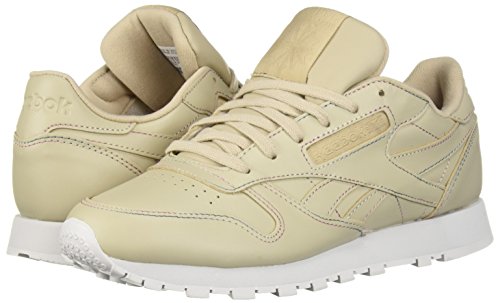 Reebok Mujeres Classic Leather Bajos & Medios Cordon Zapatos para Correr, Space Dye-Parchment/Spirit, Talla 10
