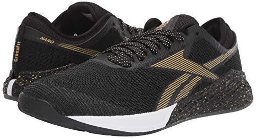 Reebok Nano 9, Cross Trainer para Hombre, Negro Blanco Dorado, 40 2/3 EU