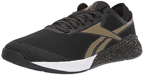 Reebok Nano 9, Cross Trainer para Hombre, Negro Blanco Dorado, 40 2/3 EU