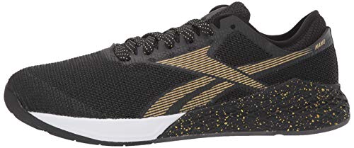 Reebok Nano 9, Cross Trainer para Hombre, Negro Blanco Dorado, 40 2/3 EU