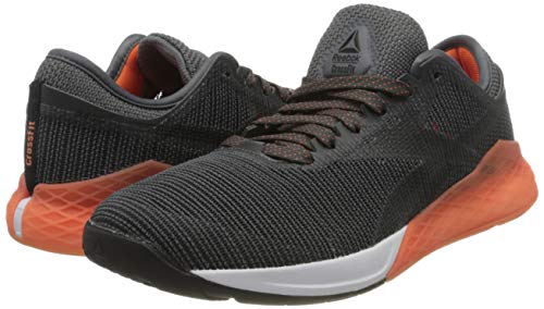 Reebok Nano 9, Zapatillas de Gimnasia para Hombre, Negro (Black/Cold Grey 6/Fiery Orange Black/Cold Grey 6/Fiery Orange), 41 EU