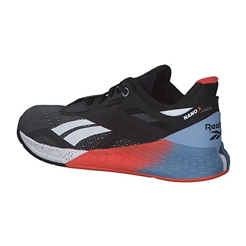 Reebok Nano X, Zapatillas de Deporte para Hombre, Negro/Blanco/VIVDOR, 40 EU