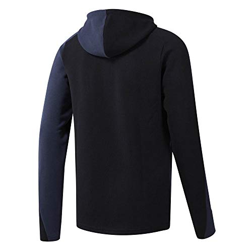 Reebok Ost Blocked FZ Hoodie Hombre, Black/Heritage Navy, M