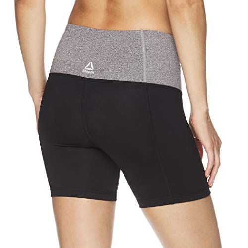 Reebok - Pantalones cortos de compresión para correr para mujer, talle alto - REW192SH02010, Pantalones para correr., S, Uptown High Rise Negro