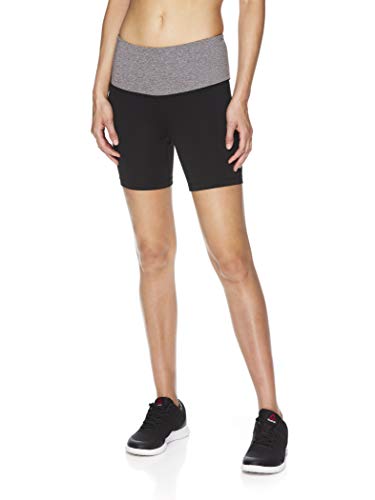 Reebok - Pantalones cortos de compresión para correr para mujer, talle alto - REW192SH02010, Pantalones para correr., S, Uptown High Rise Negro