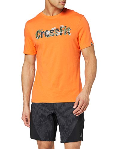 Reebok RC Camo Logo tee Camiseta, Hombre, Fiery Orange, L