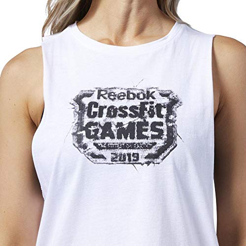 Reebok RC Distressed Games Crest Camiseta Sin Mangas, Mujer, White, 2XS