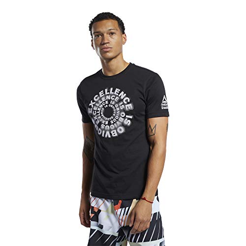 Reebok RC Excellence Is Obvious Graphic tee Camiseta de Manga Corta, Hombre, Negro (Black), M