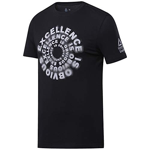 Reebok RC Excellence Is Obvious Graphic tee Camiseta de Manga Corta, Hombre, Negro (Black), M