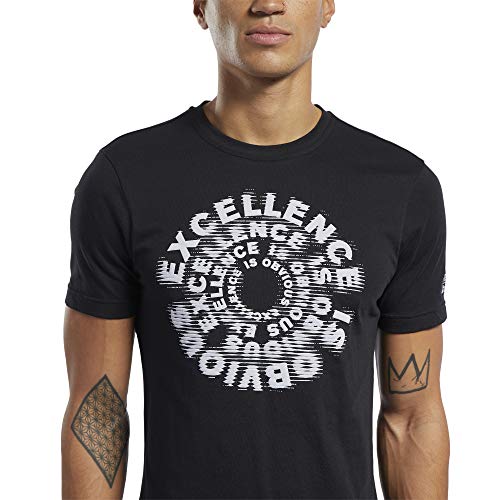 Reebok RC Excellence Is Obvious Graphic tee Camiseta de Manga Corta, Hombre, Negro (Black), M