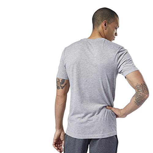 Reebok RC Fef-Speedwick Camiseta, Hombre, Medium Grey Heather/White, XL