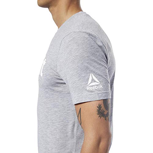 Reebok RC Fef-Speedwick Camiseta, Hombre, Medium Grey Heather/White, XL