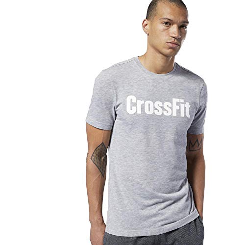 Reebok RC Fef-Speedwick Camiseta, Hombre, Medium Grey Heather/White, XL