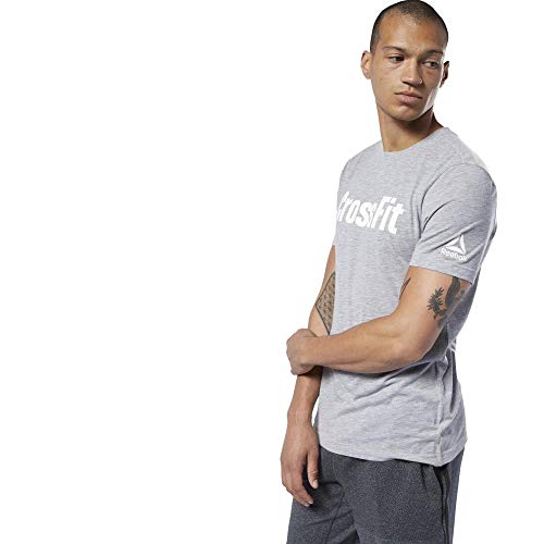 Reebok RC Fef-Speedwick Camiseta, Hombre, Medium Grey Heather/White, XL