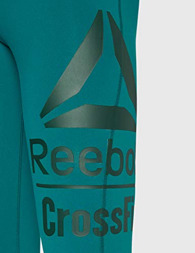 Reebok RC Lux 7/8 Large Branding Mallas, Mujer, Heritage Teal, L