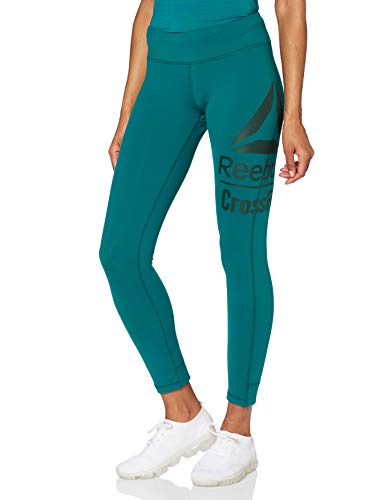 Reebok RC Lux 7/8 Large Branding Mallas, Mujer, Heritage Teal, L