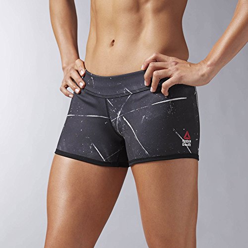 Reebok RCF Rev Chase Booty Pantalón Corto RCF Renton Crossfit, Mujer, Negro, L