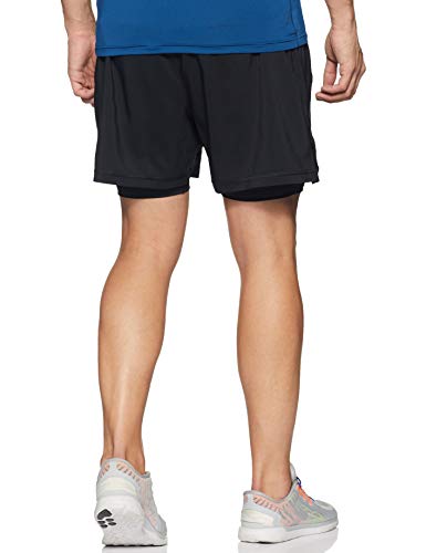 Reebok Re 2-1 Short Pantalón Corto, Hombre, Negro, S