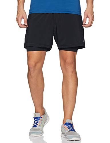 Reebok Re 2-1 Short Pantalón Corto, Hombre, Negro, S