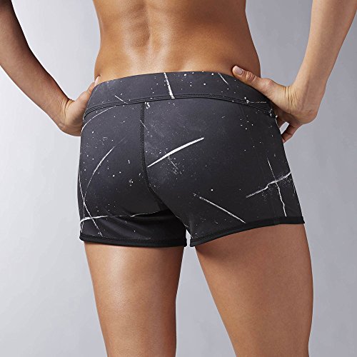 Reebok Rev Chase Booty Pantalón Corto RCF Renton Crossfit, Mujer, Negro, 2XS