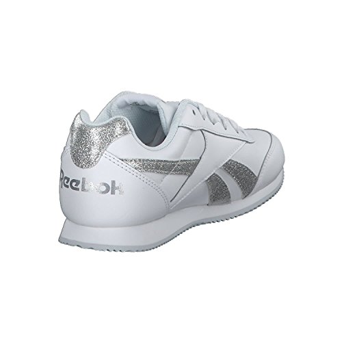 Reebok Royal CLJOG 2, Zapatillas de Trail Running para Niñas, Blanco (White/Silver Sparkle 000), 35 EU