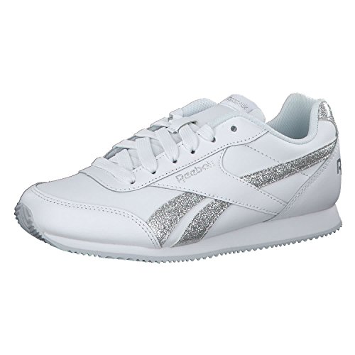 Reebok Royal CLJOG 2, Zapatillas de Trail Running para Niñas, Blanco (White/Silver Sparkle 000), 35 EU