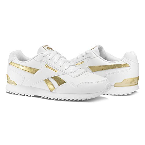 Reebok Royal Glide Rplclp, Zapatillas de Trail Running para Mujer, Multicolor (White/White/Gold Met Bs5818), 39 EU