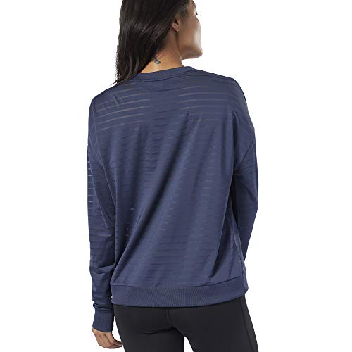 Reebok S Mesh Longsleeve Camiseta Manga Larga, Mujer, Black