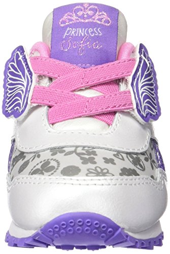 Reebok Sofia and Friends Runner, Zapatos de Primeros Pasos Unisex niños, Blanco/Morado/Rosa/Plateado (Wht/Lush Orchid/Icono Pink/Silver Metall), 21 1/2 EU