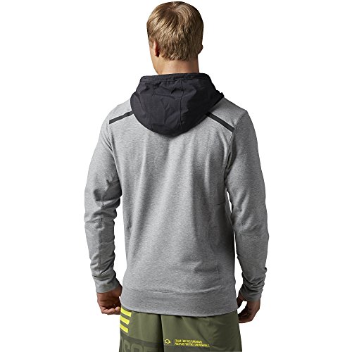 Reebok Sudadera con Capucha Crossfit Comunidad Forro Polar con Capucha, Medium Grey Heather, XS, ai1354