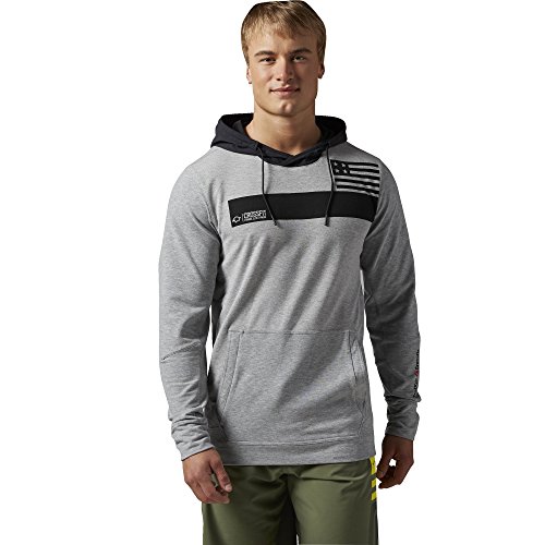 Reebok Sudadera con Capucha Crossfit Comunidad Forro Polar con Capucha, Medium Grey Heather, XS, ai1354