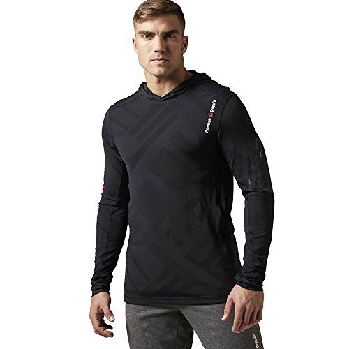 Reebok Sudadera con Capucha Crossfit Cordura Jacquard con Capucha, Black, 2 x l, ai1356